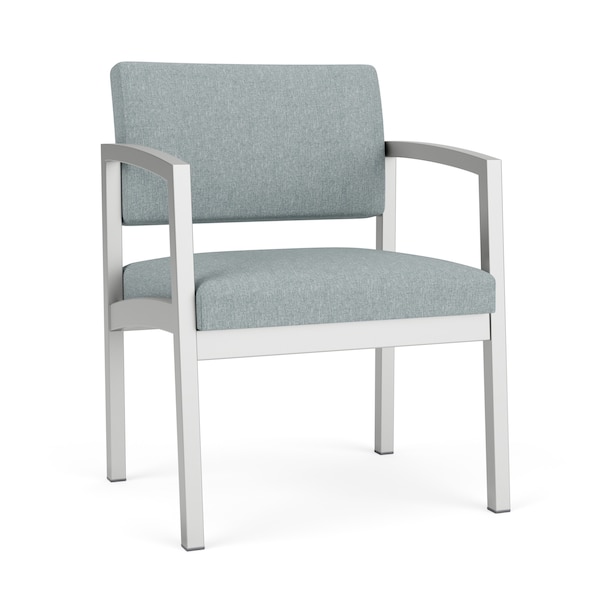 Lesro Lenox Steel Guest Chair, Ash (Blue) Seat, Ash Back, 24.5 W